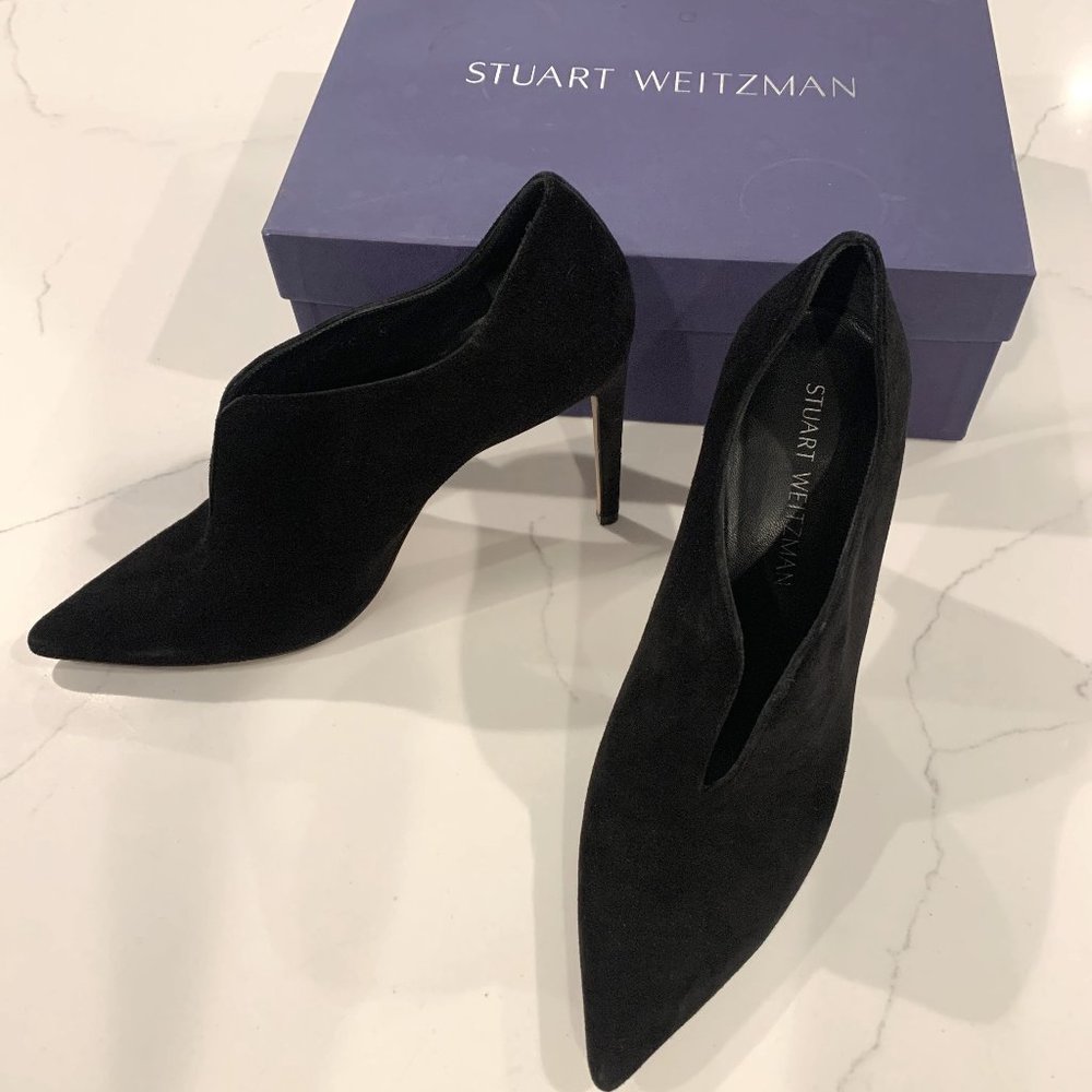 Stuart Weitzman Black Suede Booties
